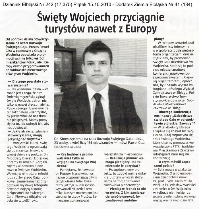 Święty Wojciech przyciągnie turystów nawet z Europy