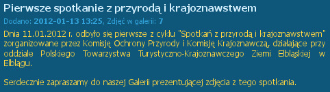 Pierwsze spotkanie z przyrodą i krajoznawstwem