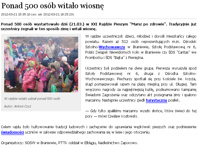 Ponad 500 osób witało wiosnę