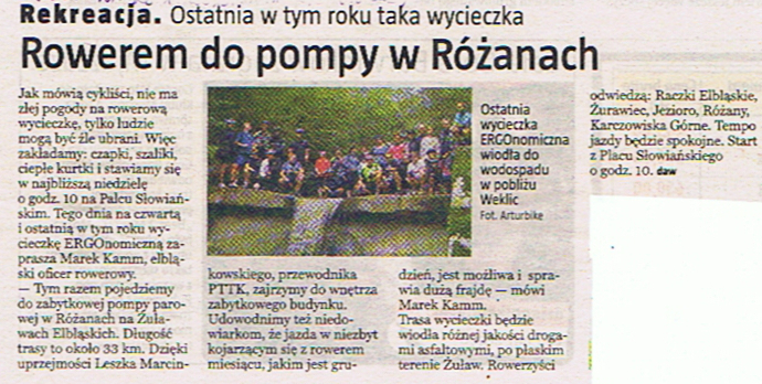 Rowerem do pompy w Różanach